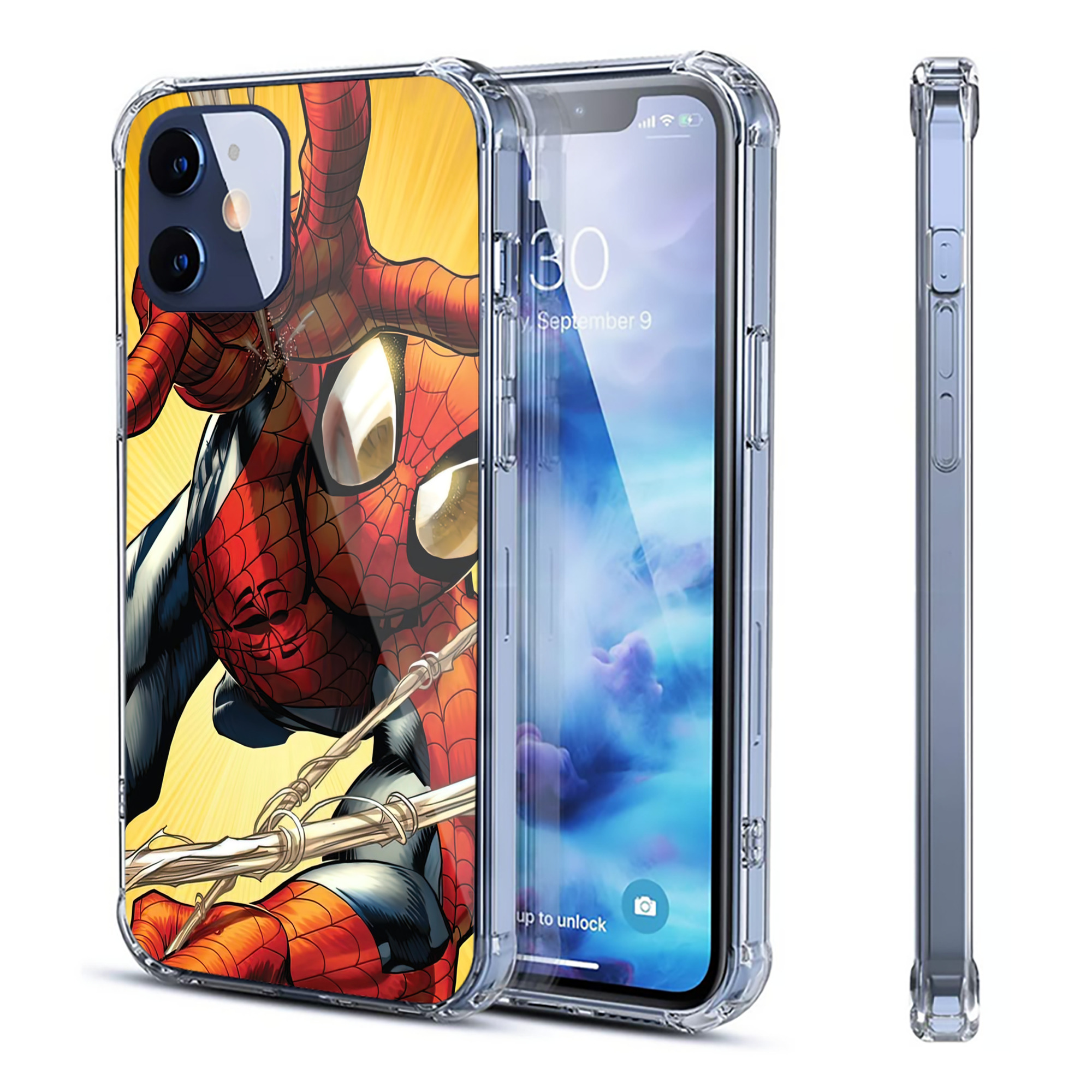 （画像用） Spider Man スパイダーマン 【iPhone 12シリーズ対応】透明スマホケース（クリアソフトケース）